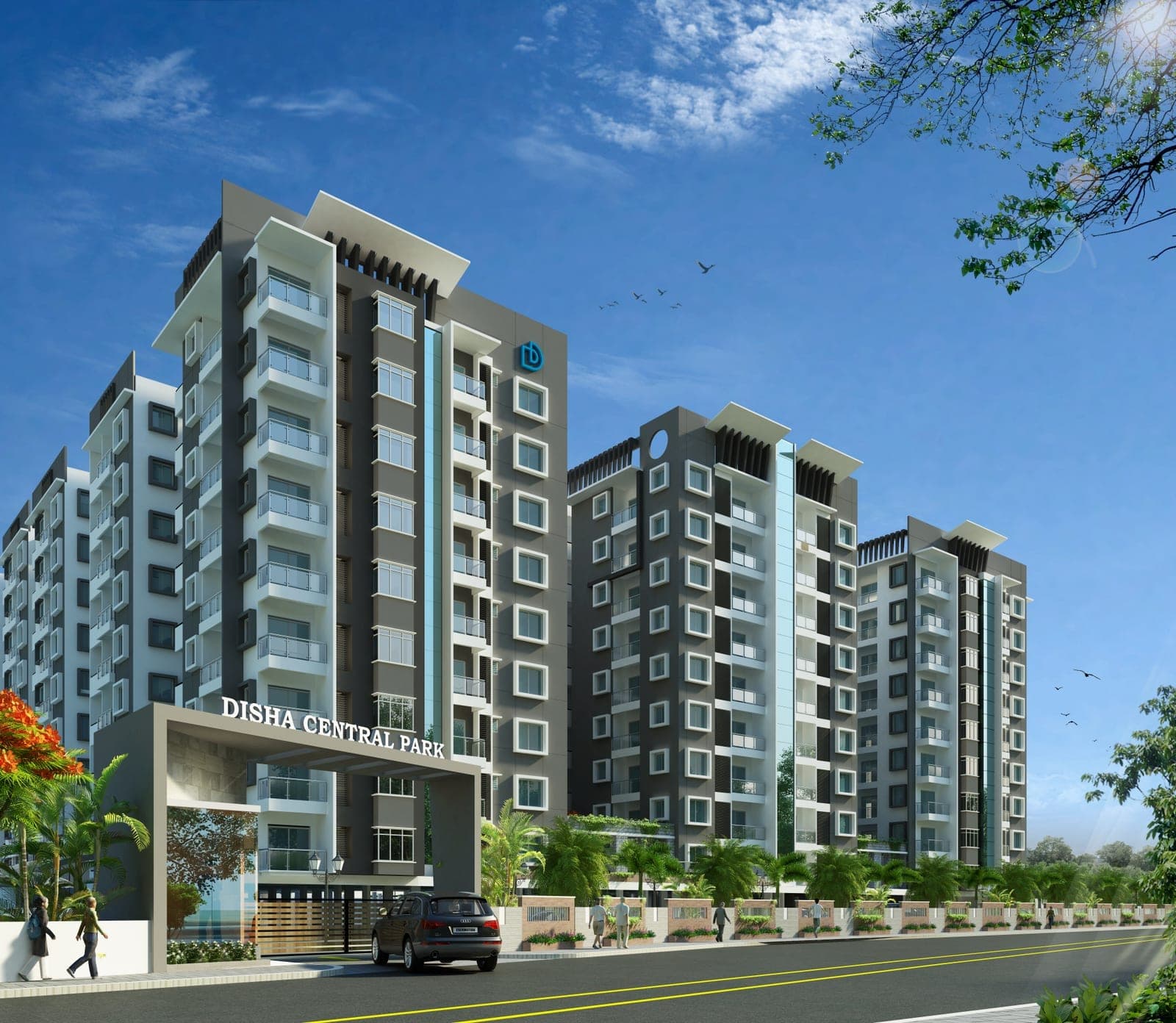 Disha Central Park residential towers, exterior view