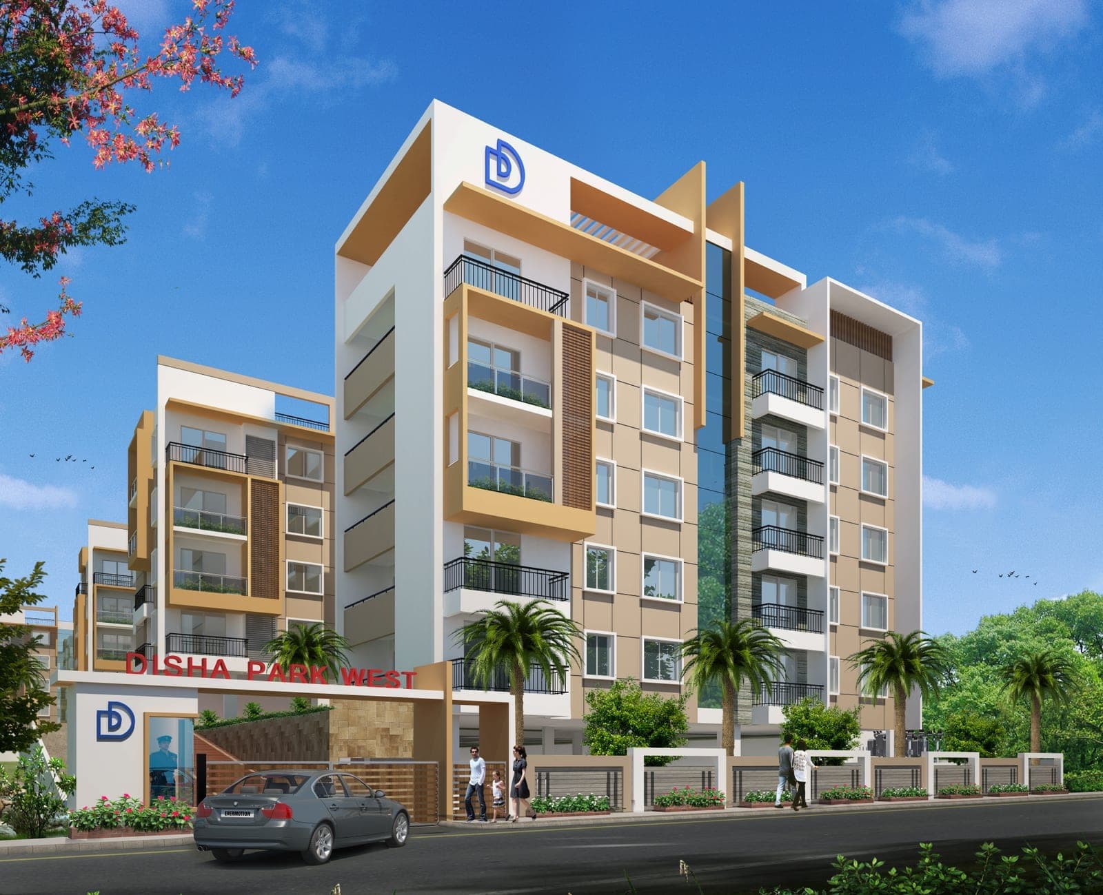 Disha Park West residential towers, exterior view